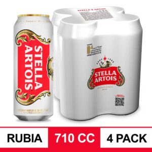 Cerveza Stella Artois Lata 710cc x4